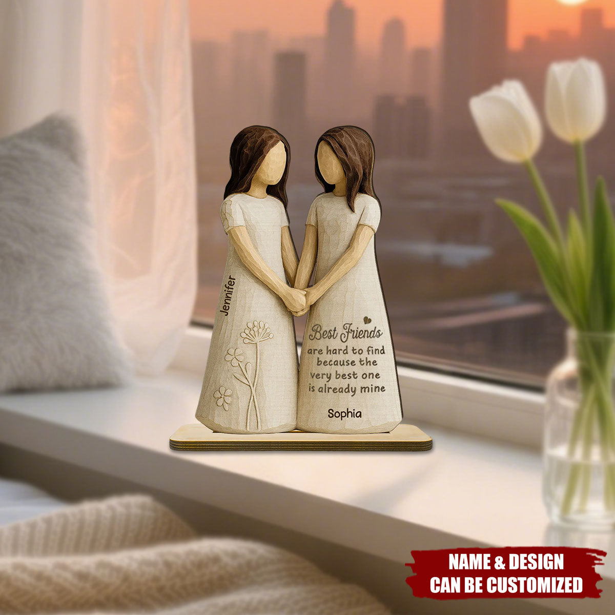 I'll Always Be There For You - Personalized Standing Wooden Plaque, Gift For Besties, Best Friends