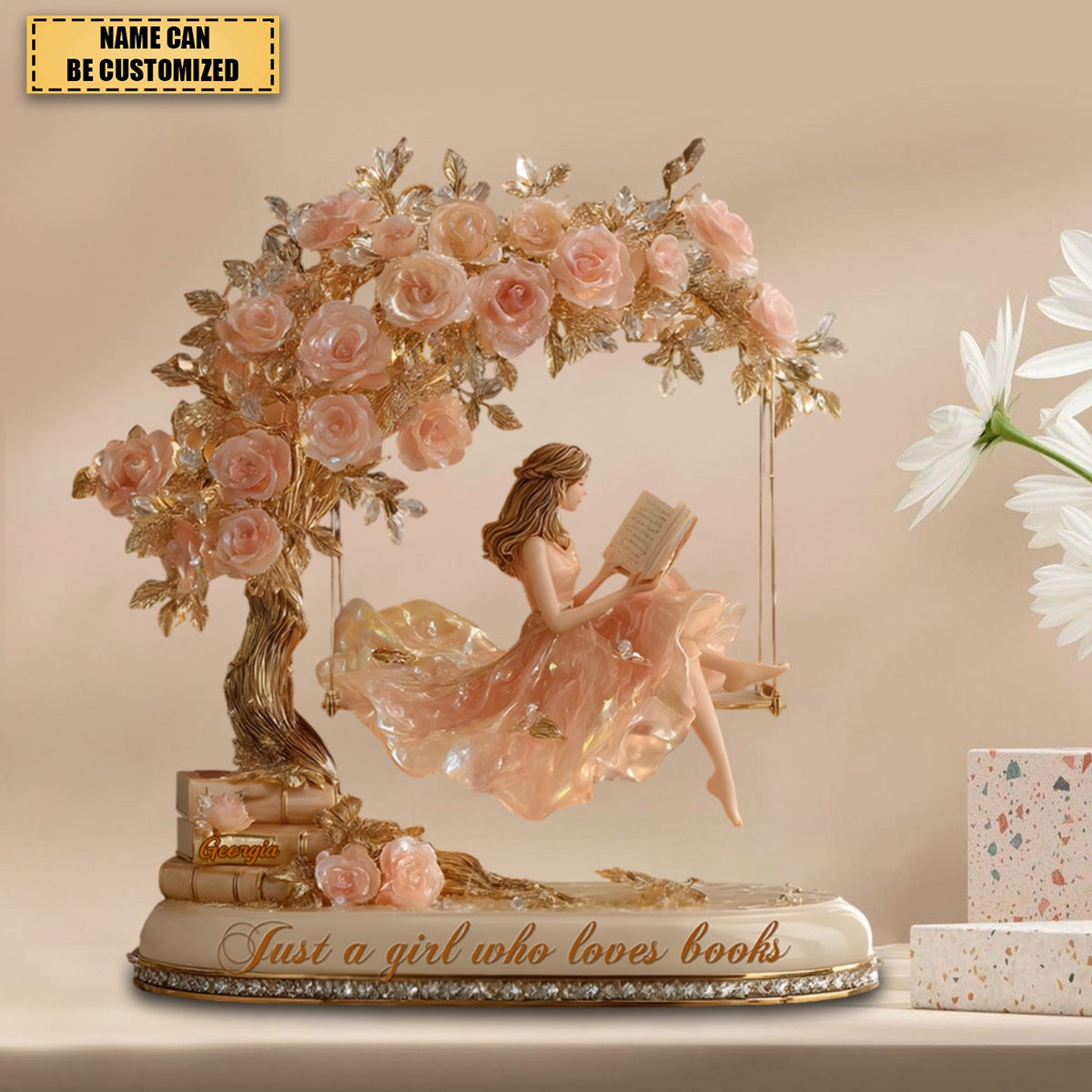 Just A Girl Who Loves Books - Personalized Book Custom Shaped Acrylic Plaque