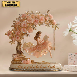 Just A Girl Who Loves Books - Personalized Book Custom Shaped Acrylic Plaque