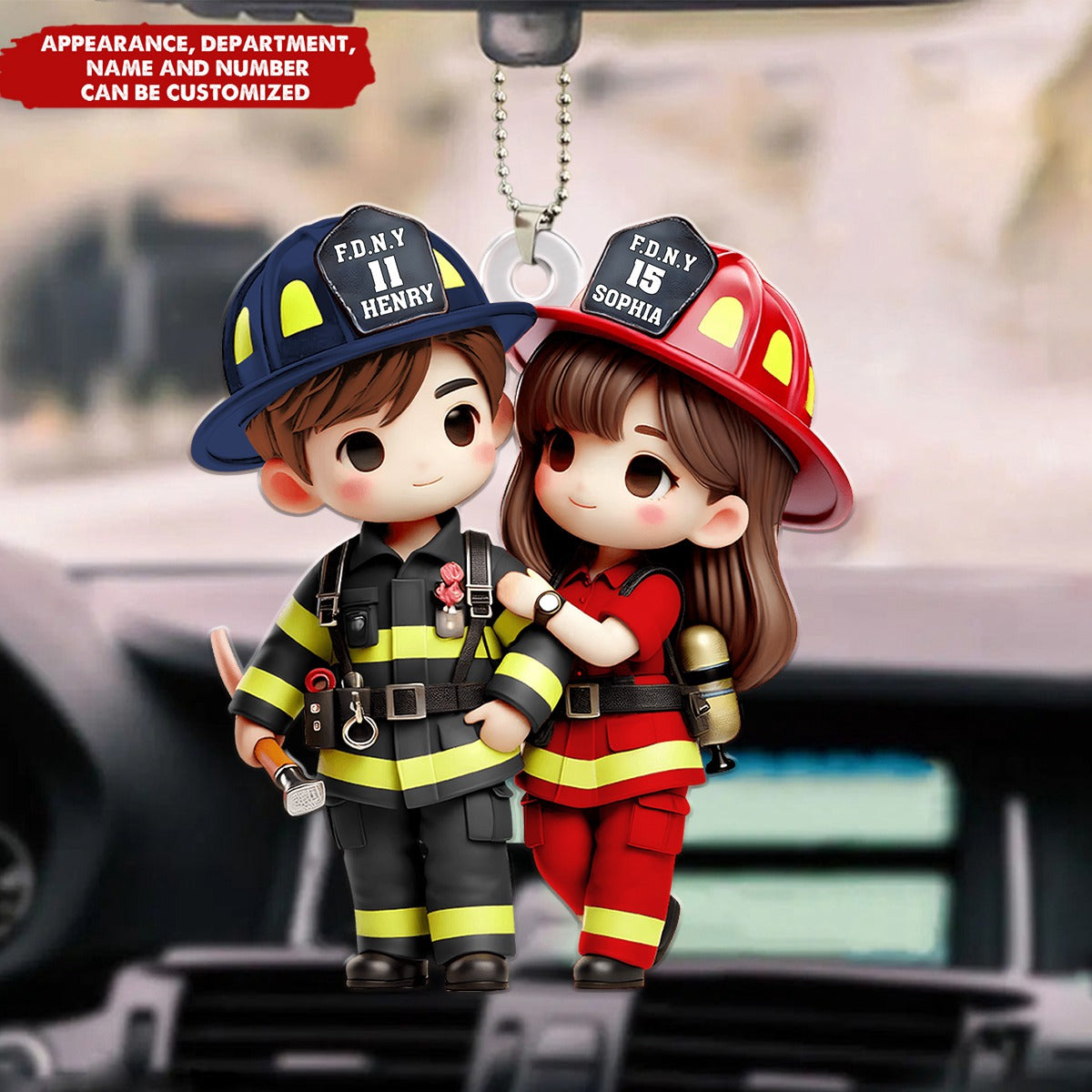 Personalized Gifts For Couple Acrylic Ornament Firefighter Couple