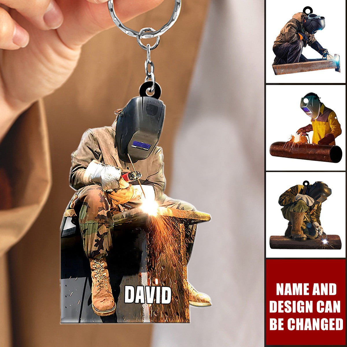 Personalized Welder Keychain - Custom Welding Keychain
