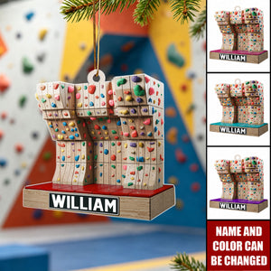Personalized Rock Climbing Acrylic Christmas Ornament, Gift For Rock Climber