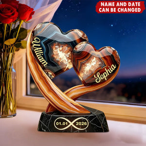 Together Forever - Personalized Acrylic Block Plaque - Anniversary, Valentine's Day Gift