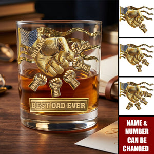 Best Dad Ever, Personalized Whiskey Glass, Gift For Dad And Grandpa