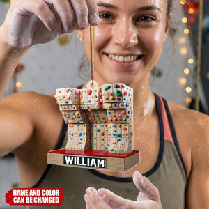 Personalized Rock Climbing Acrylic Christmas Ornament, Gift For Rock Climber