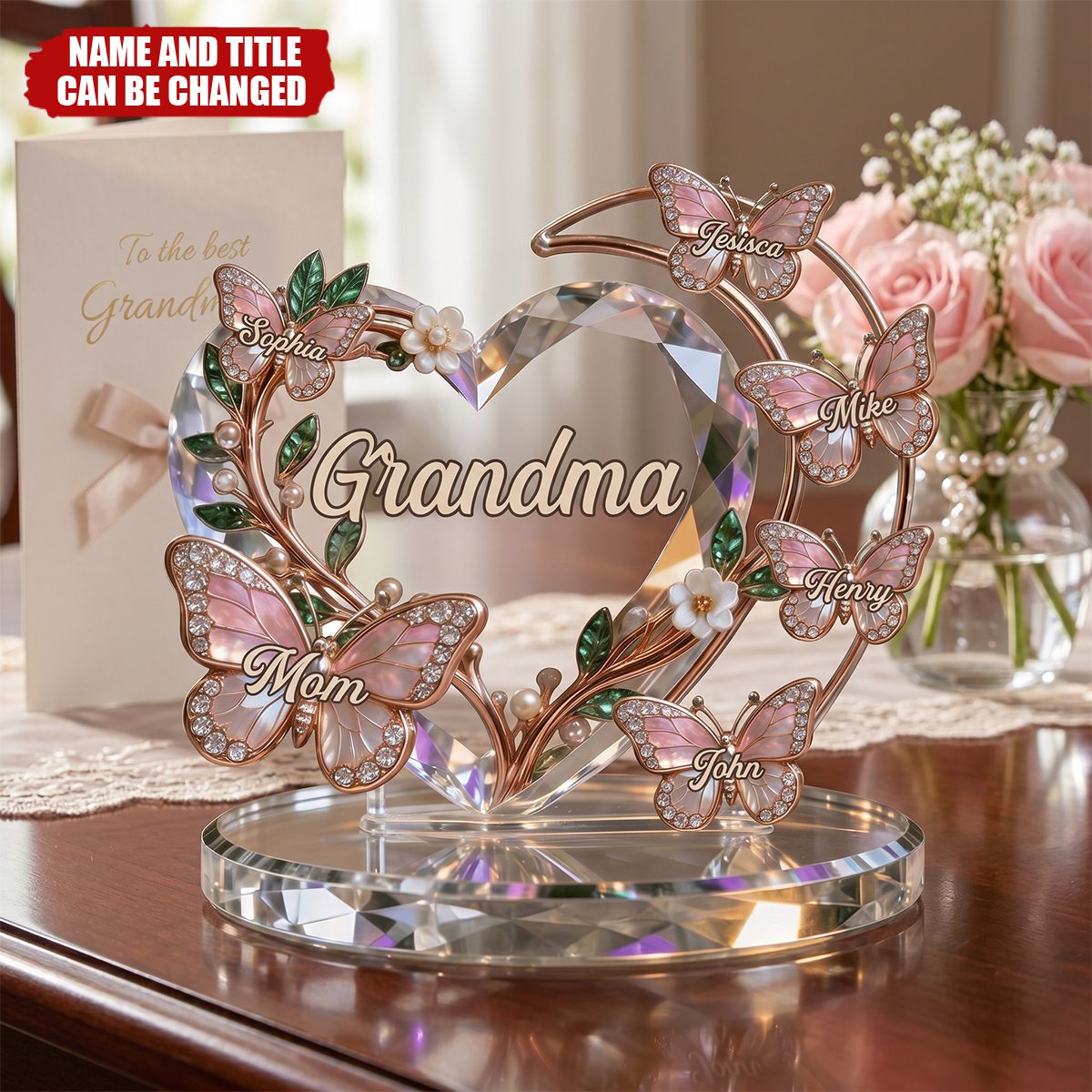 Best Mom Nana Mother Ever - Personalized Acrylic Block Plaque