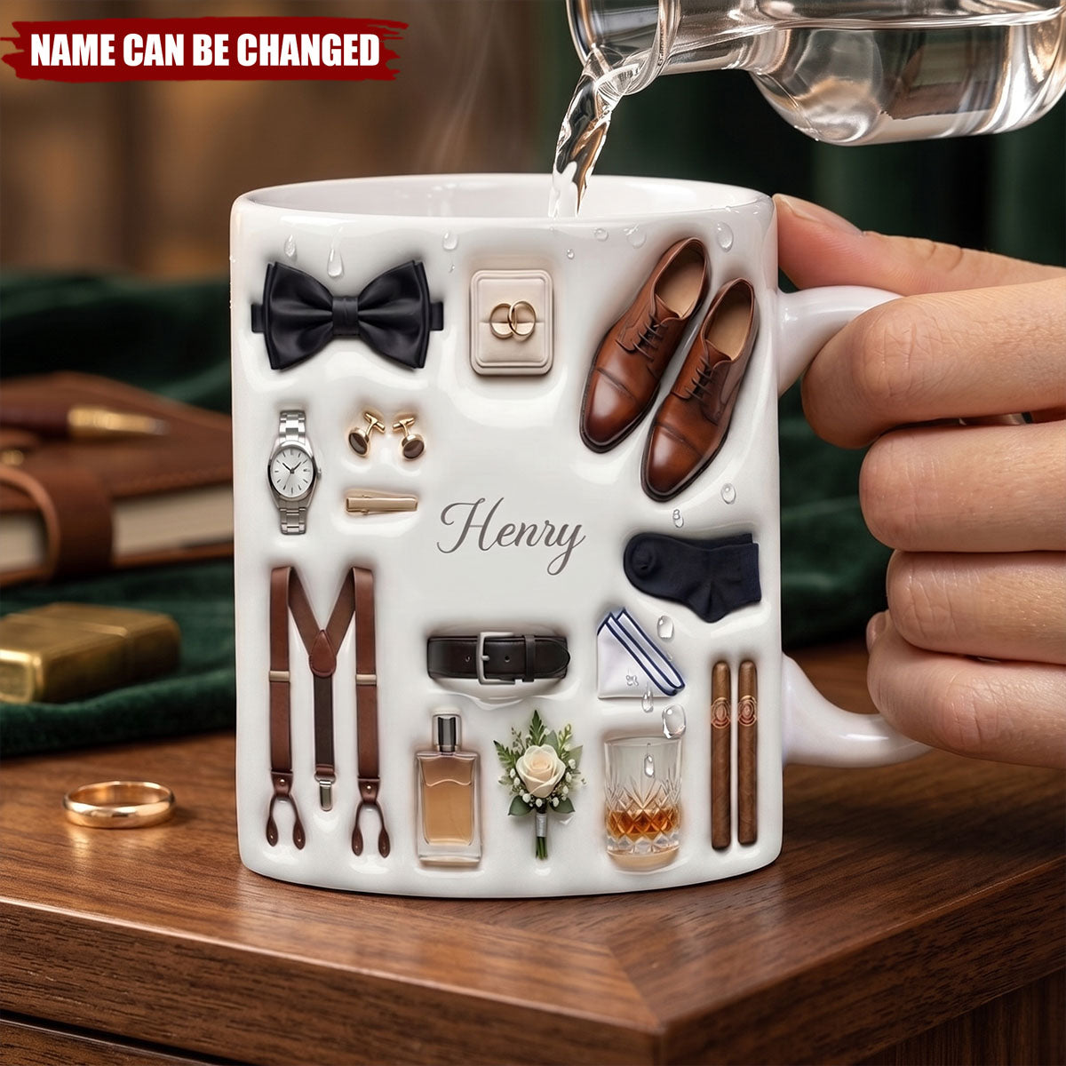 Custom Name Bride/Groom Ceramic Mug, Wedding Mugs, Bachelor Party