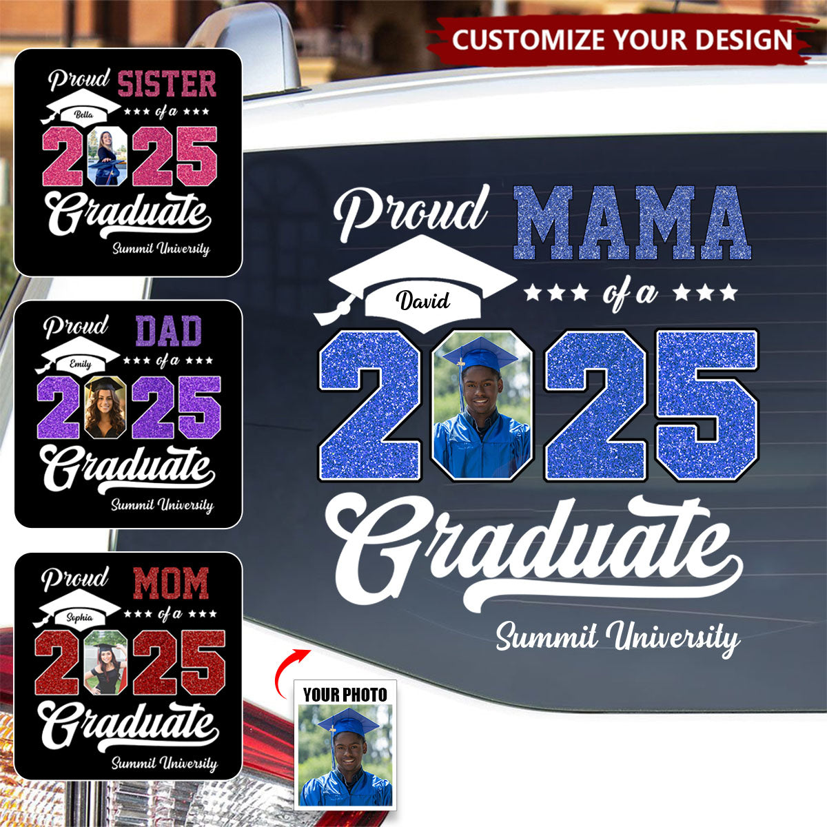 Personalized Graduation 2025 Decal, Proud Family Graduate Photo Class Of 2025