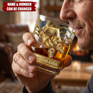 Best Dad Ever, Personalized Whiskey Glass, Gift For Dad And Grandpa