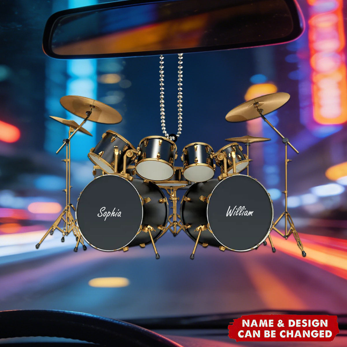 Drums Styles Colorful Drums Personalized Car Ornament - Gift For Drummer