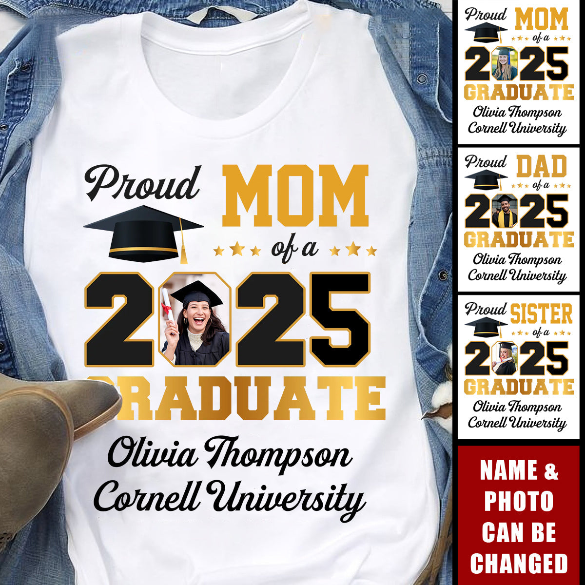 Custom Photo Congratulations On Your Graduation - Family Personalized T-shirt