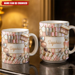 Glamorous Makeup Lover, Personalized Coffee Mug, Gift For Her