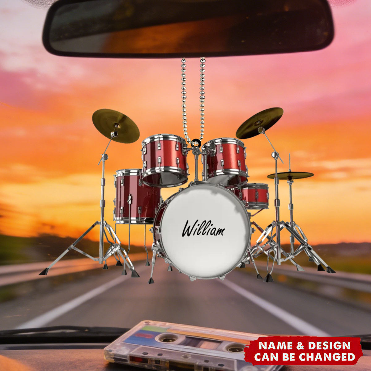 Drums Styles Colorful Drums Personalized Car Ornament - Gift For Drummer