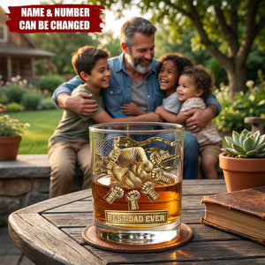 Best Dad Ever, Personalized Whiskey Glass, Gift For Dad And Grandpa