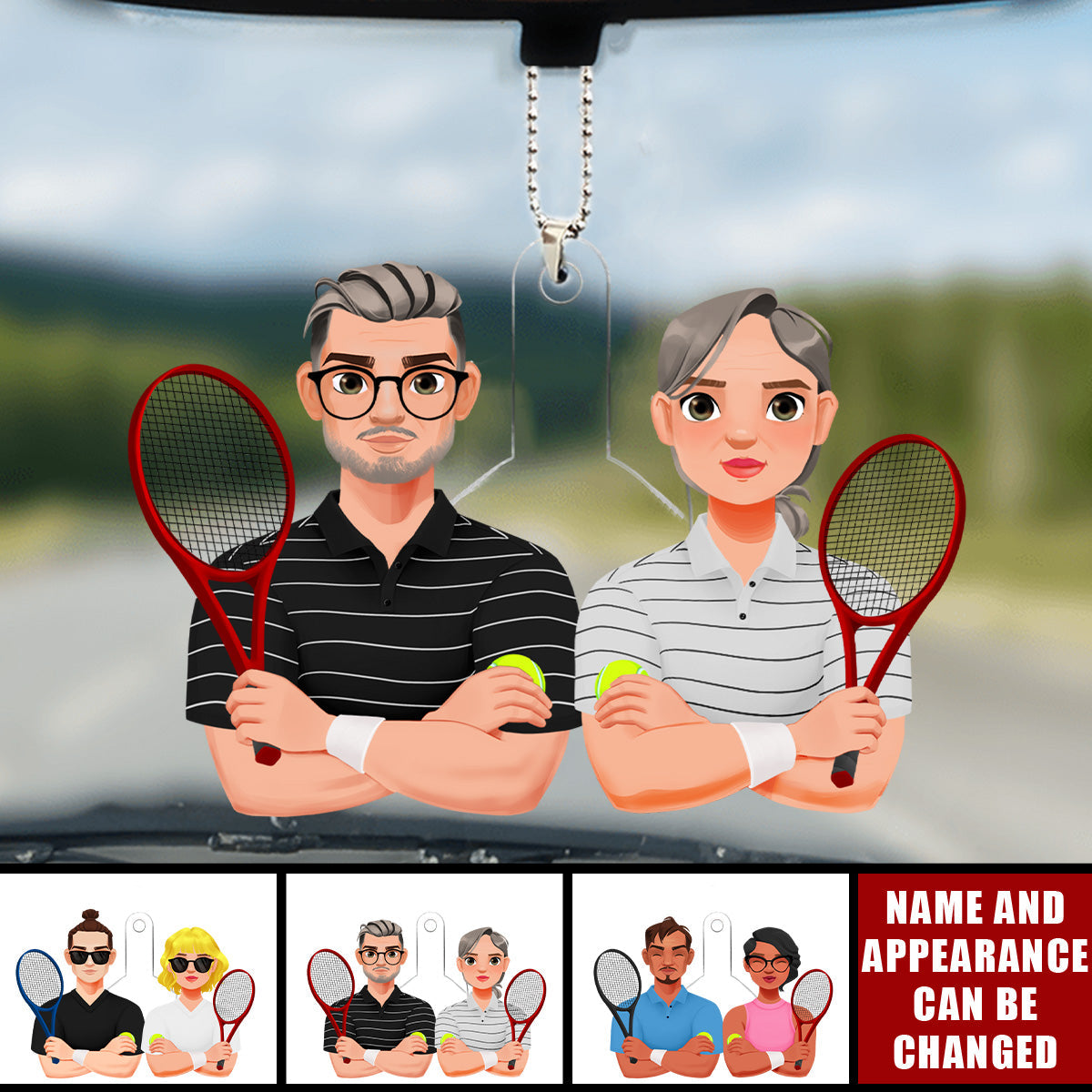 Tennis Couple - Personalized Acrylic Ornament - Gifts For Tennis Couple