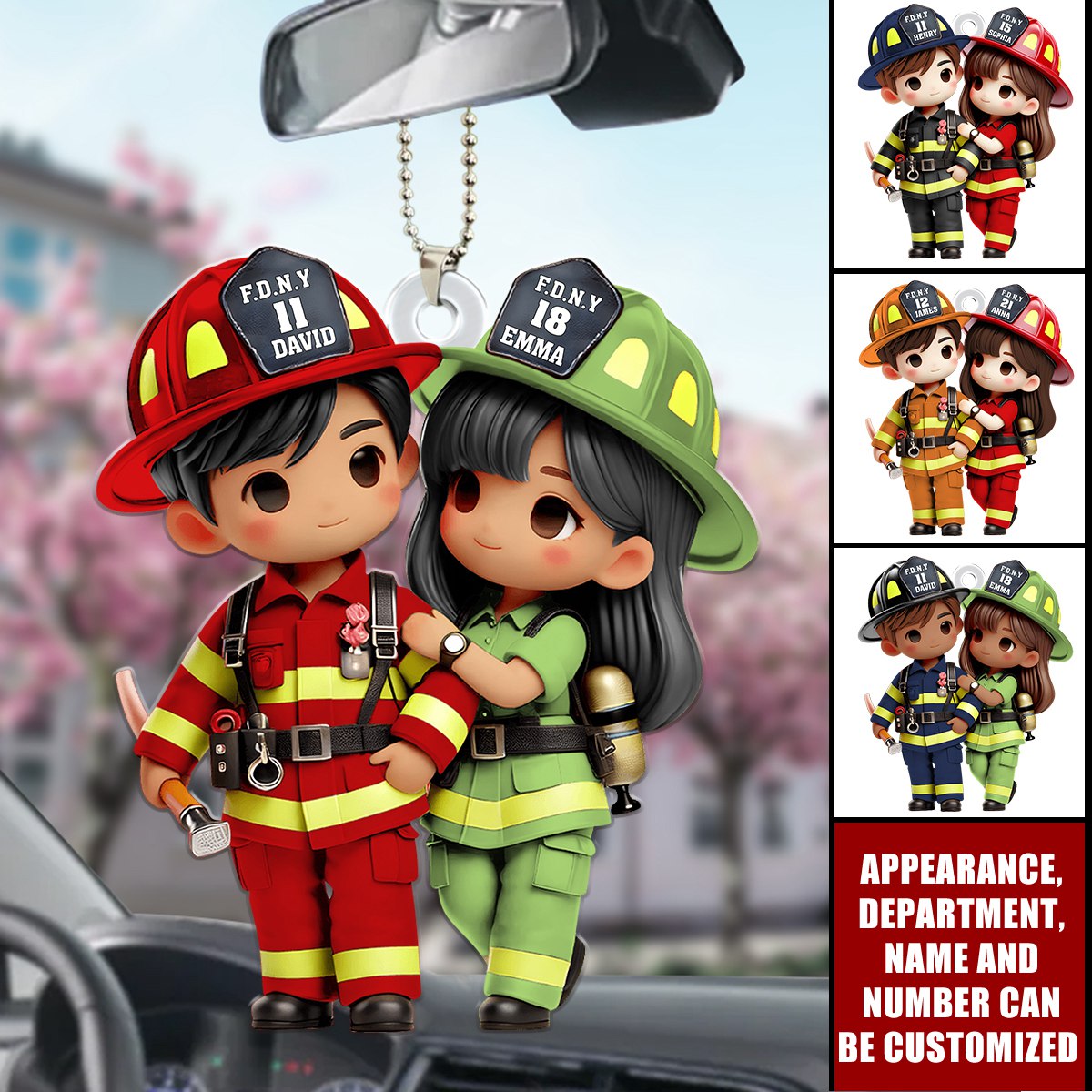 Personalized Gifts For Couple Acrylic Ornament Firefighter Couple