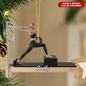 Personalized Pilates Reformer Ornament, Workout Christmas Gift