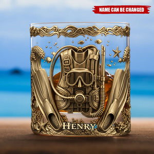 Scuba Diving Life - Personalized Scuba Diving Whiskey Glass