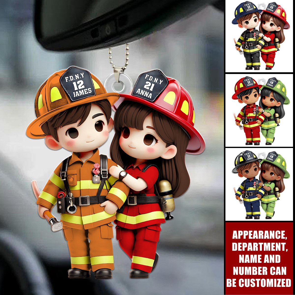 Personalized Gifts For Couple Acrylic Ornament Firefighter Couple