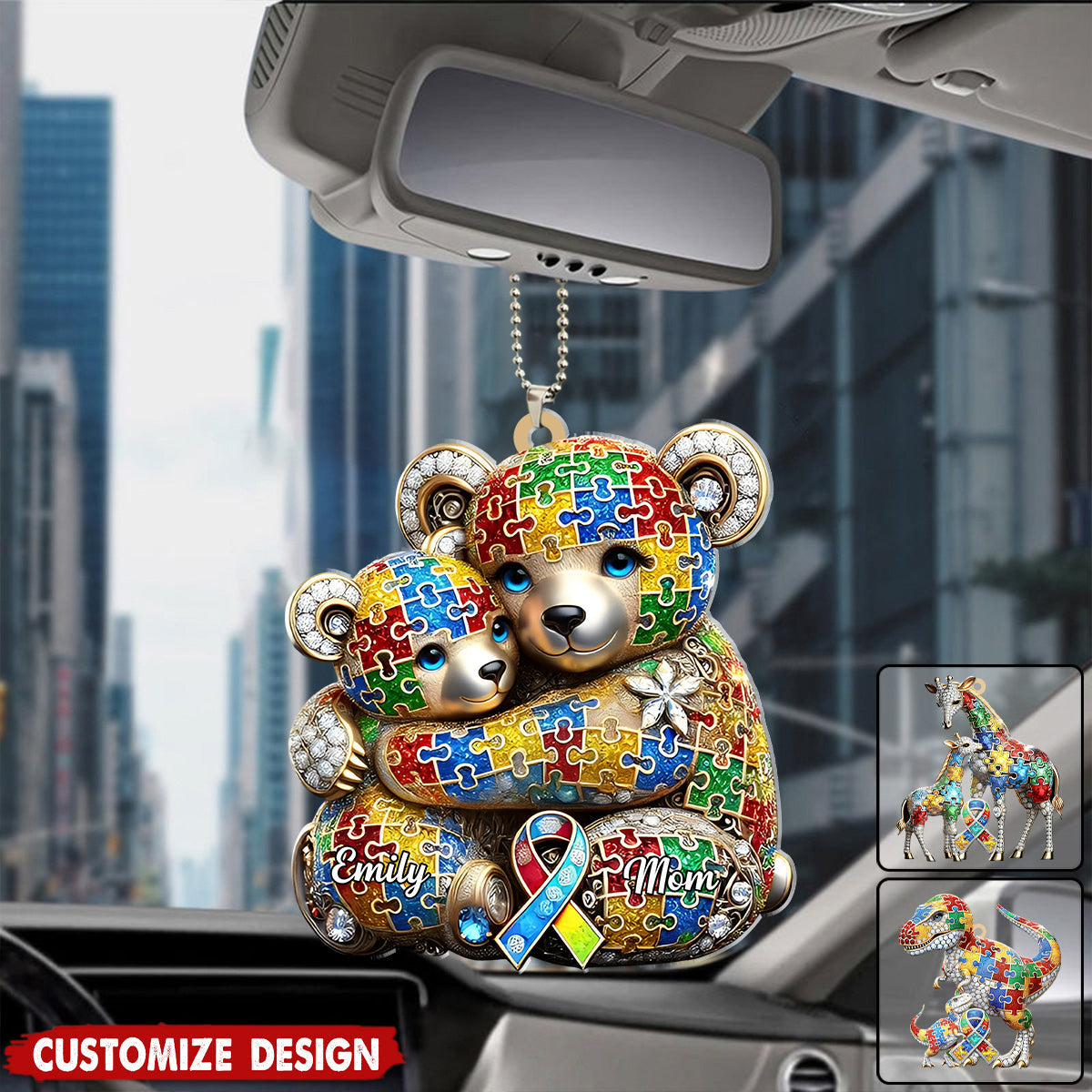 Mama Bear - Personalized Autism Awareness Ornament