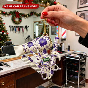 Custom Name Hairstylist Christmas Acrylic Ornament