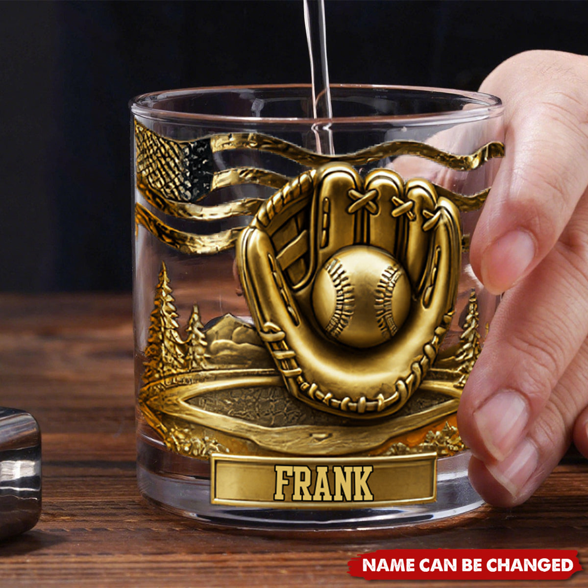 Whiskey & Baseball - Personalized Baseball Whiskey Glass