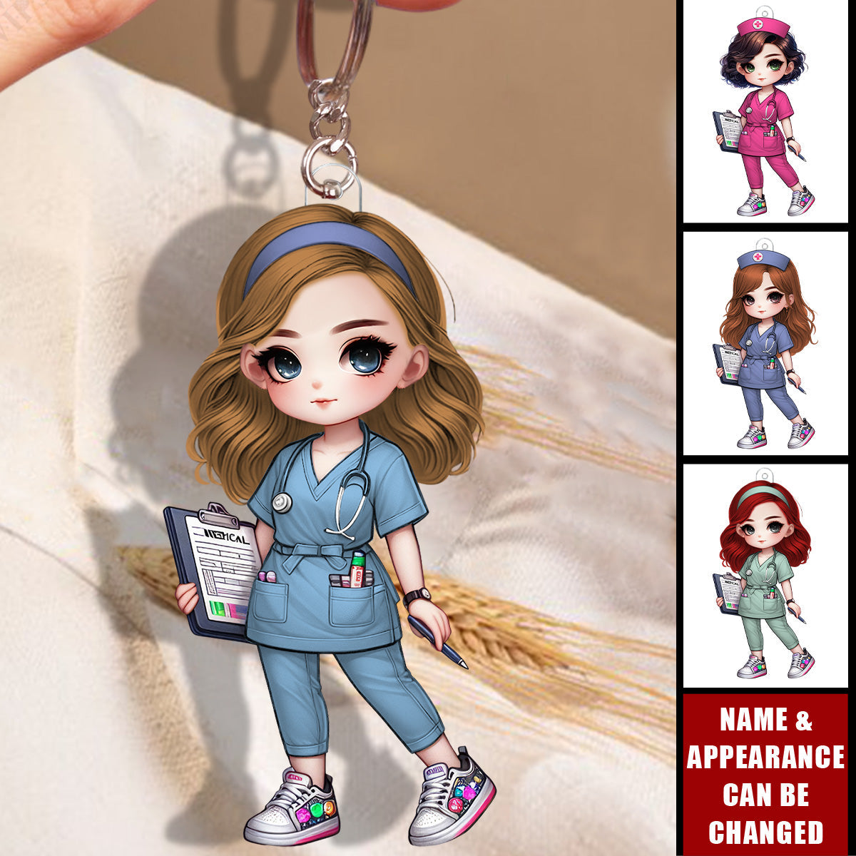 Cute Nurse Girl - Personalized Acrylic Keychain