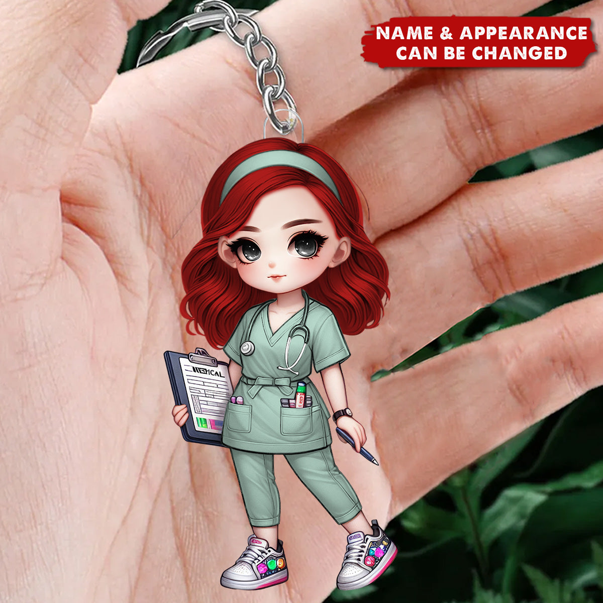 Cute Nurse Girl - Personalized Acrylic Keychain