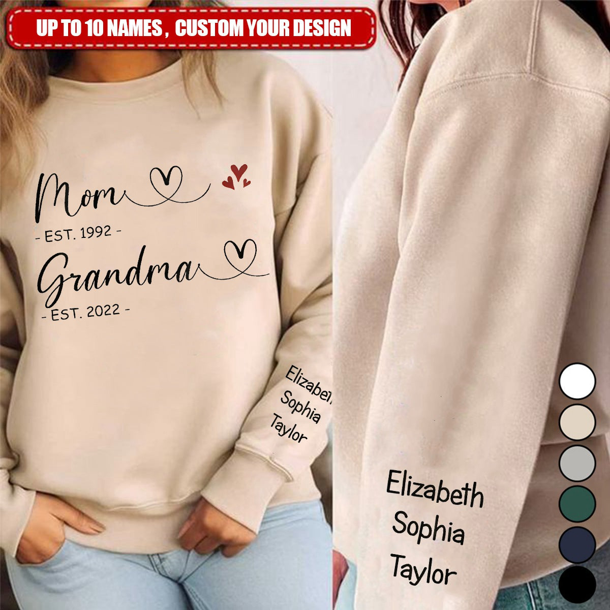 Together No Matter The Distance - Family Personalized Sweatshirt