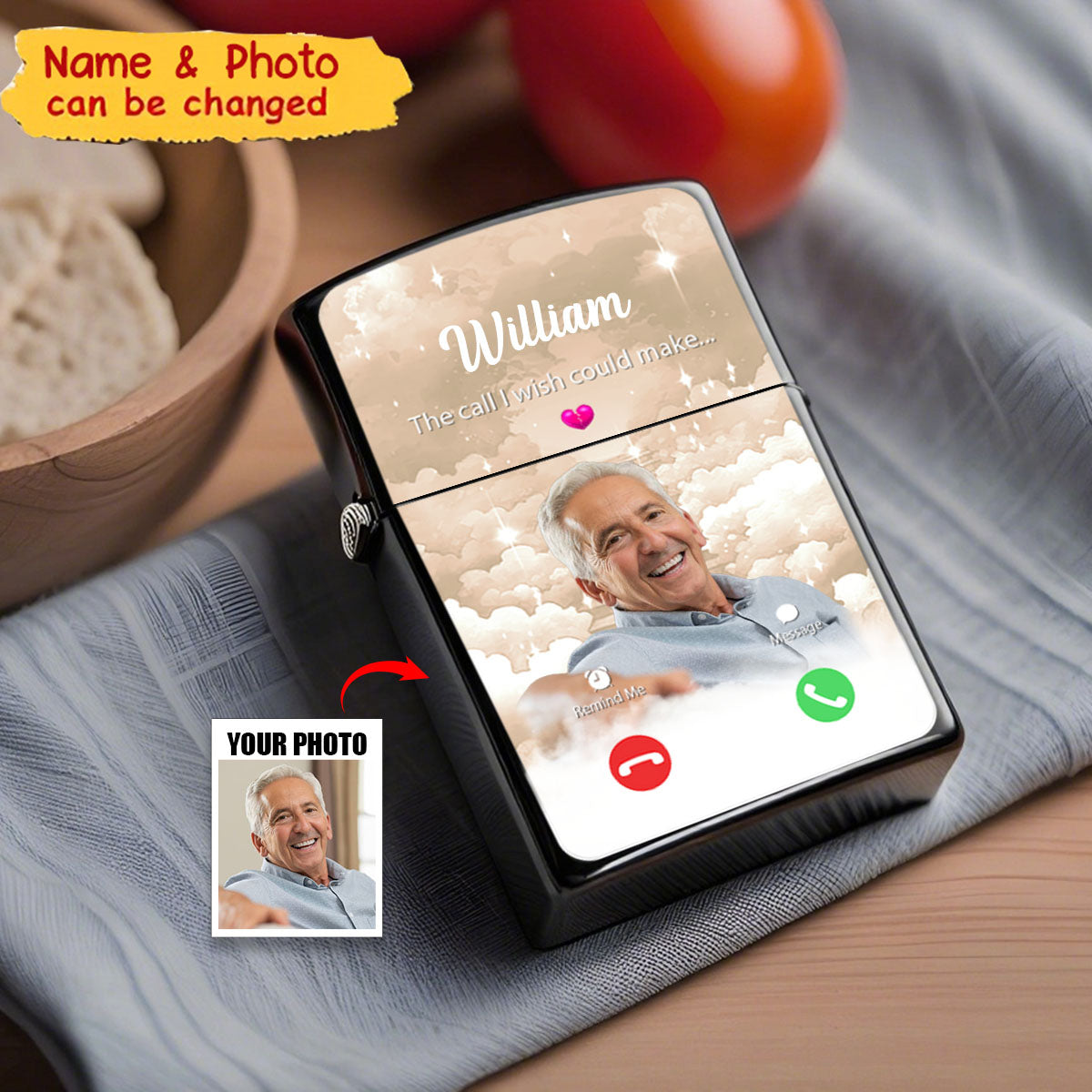 The Call I Wish I Could Take - Personalized Memorial Lighter
