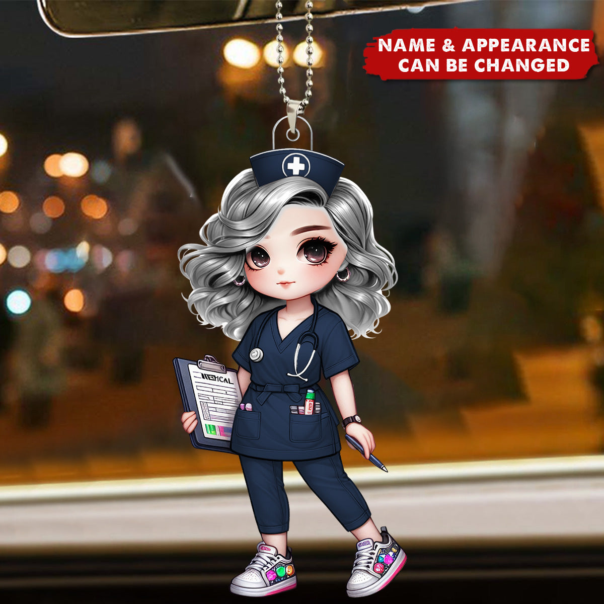 Cute Nurse Girl - Personalized Acrylic Ornament