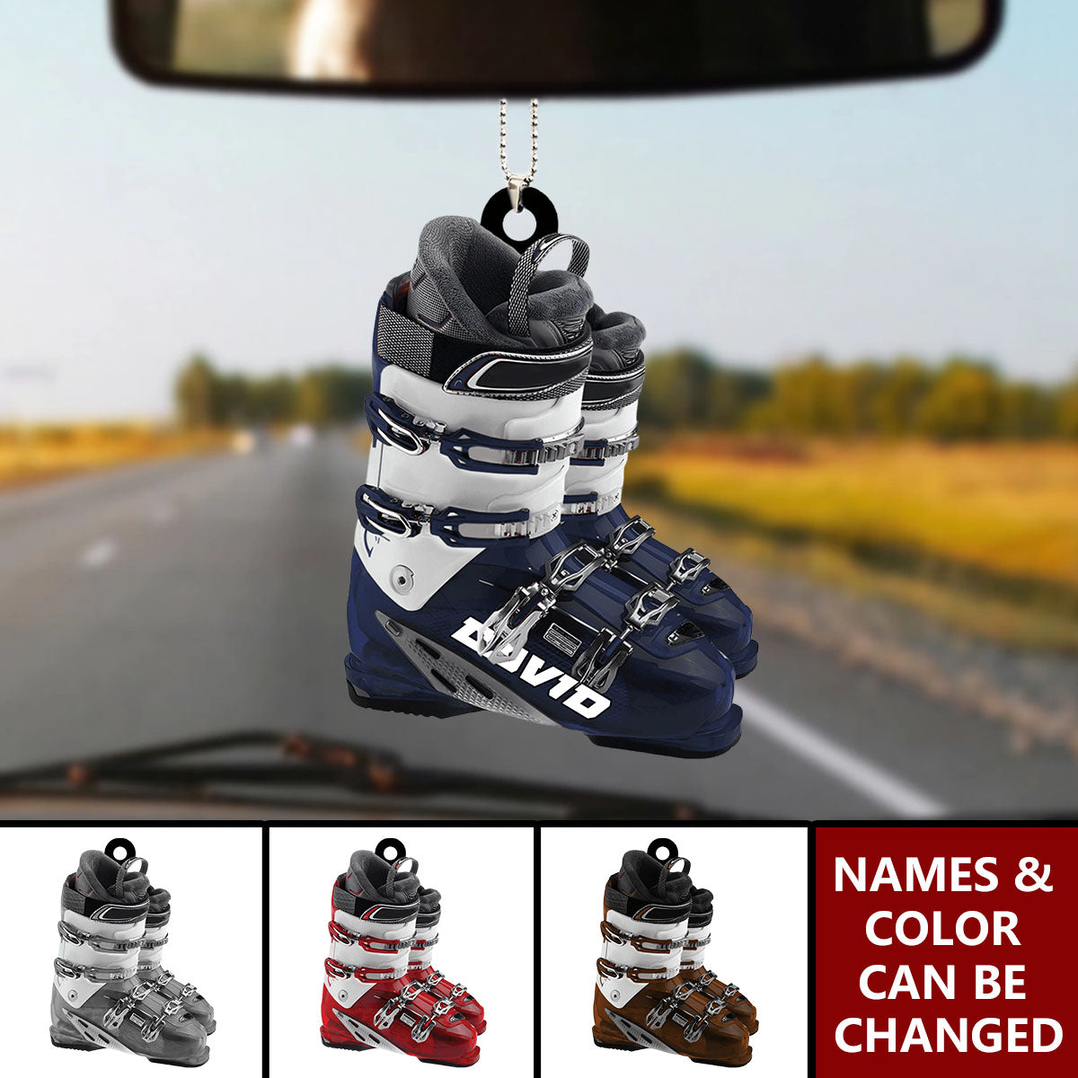 Winter Skiing Boots Personalized Ornament, Gift For Skiing Lovers