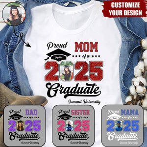 Personalized Graduation 2025 T-Shirt, Proud Family Graduate Photo Class Of 2025