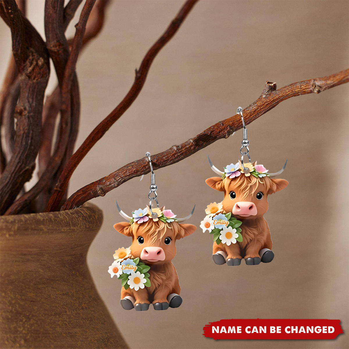 Just A Girl Who Loves Highland Cows - Personalized Highland Cow Earrings
