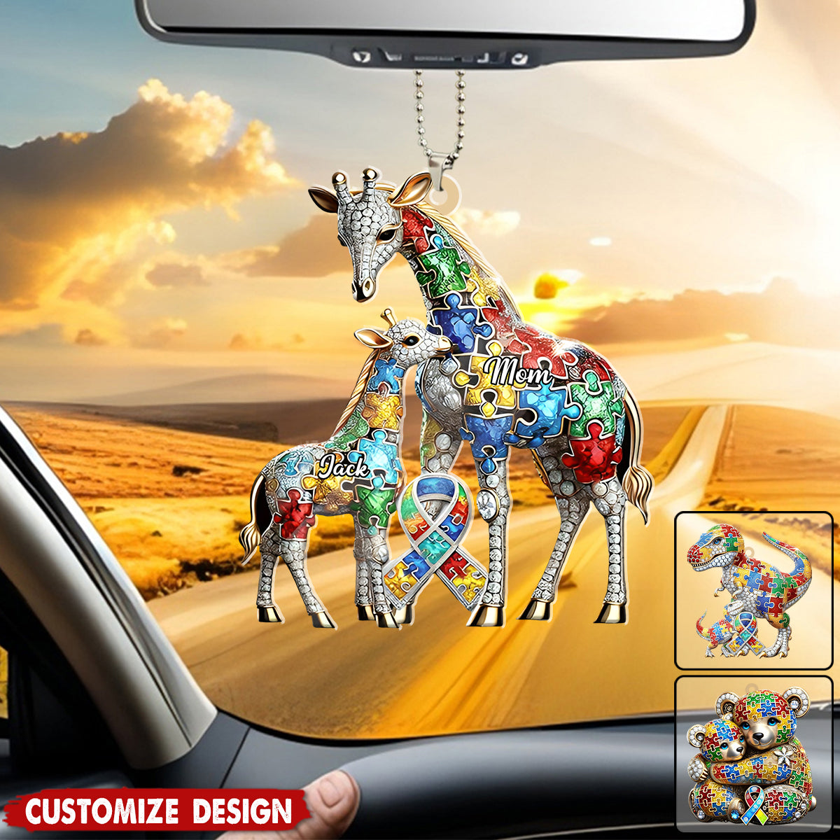 Mama Bear - Personalized Autism Awareness Ornament