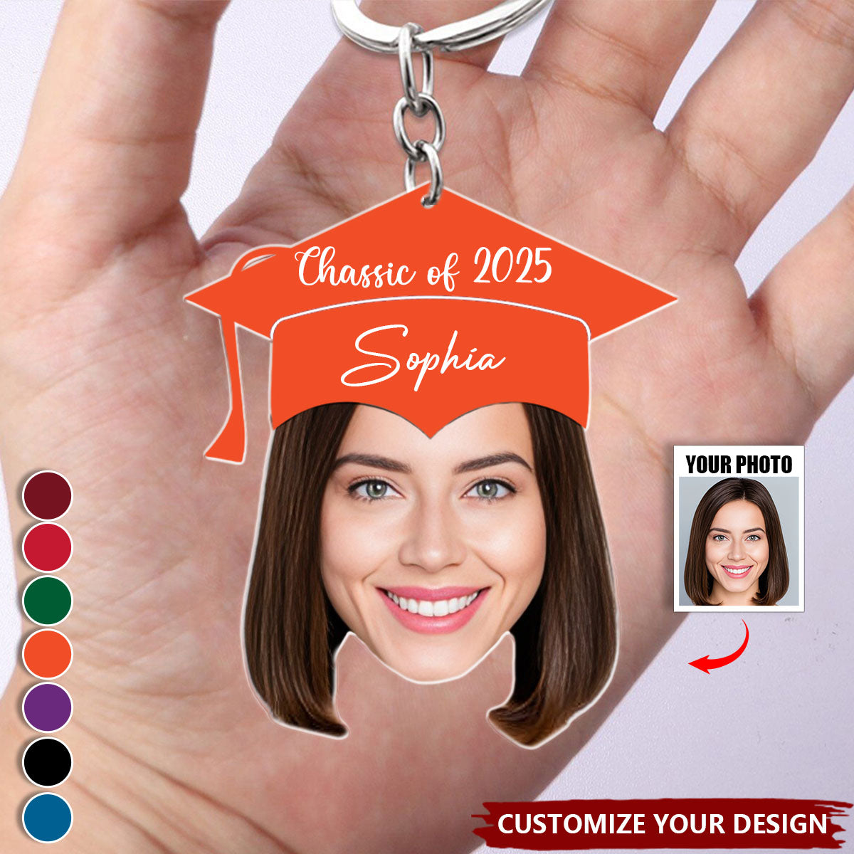 Graduation Hat - Personalized Acrylic Keychain