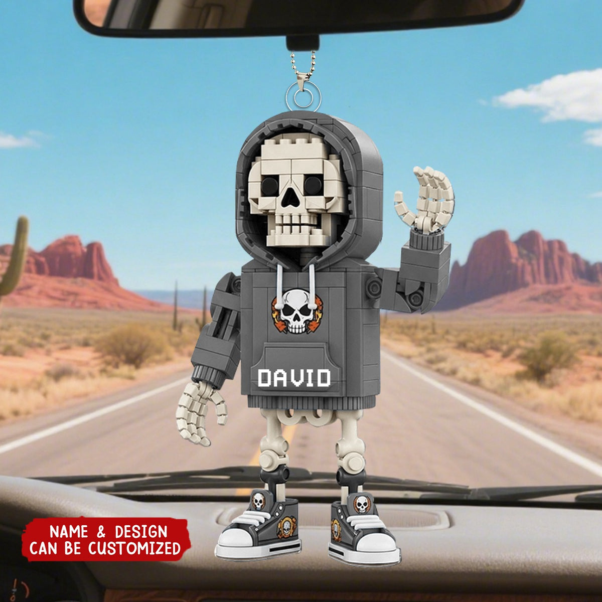 Building Block Style Skeleton - Personalized Acrylic Car Ornament
