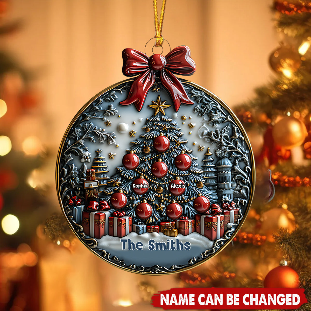 Merry Christmas  - Personalized Acrylic Flat Ornament