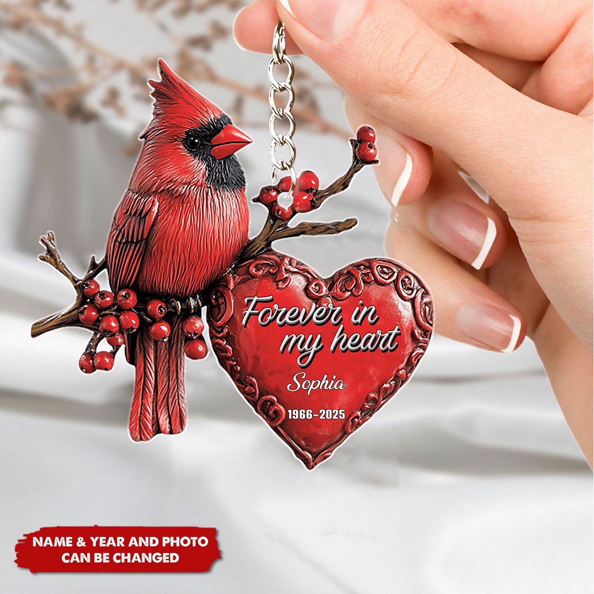 Forever In My Heart - Personalized Memorial Acrylic Keychain