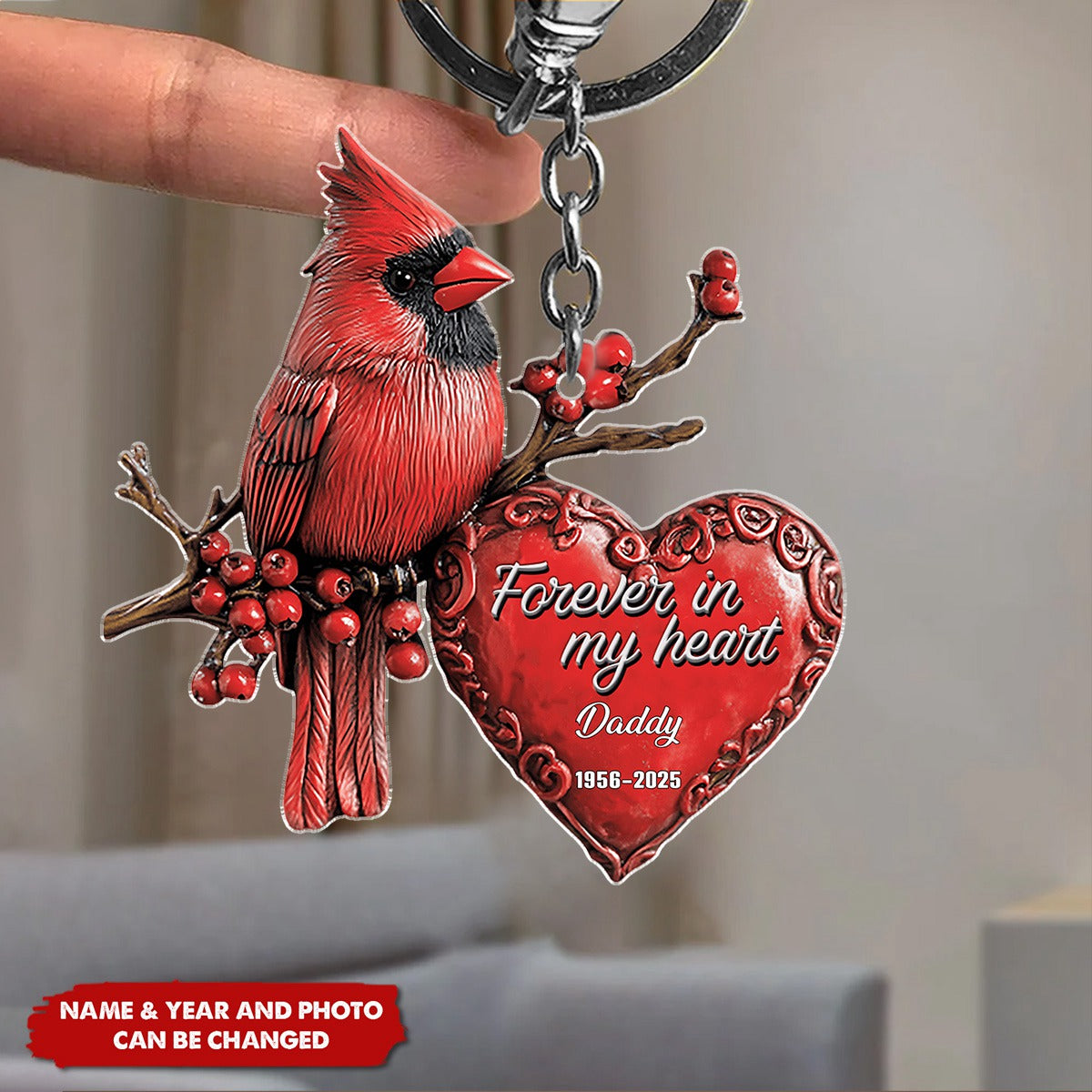 Forever In My Heart - Personalized Memorial Acrylic Keychain