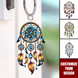 Zodiac Birthstone Dreamcatcher - Personalized Acrylic Keychain
