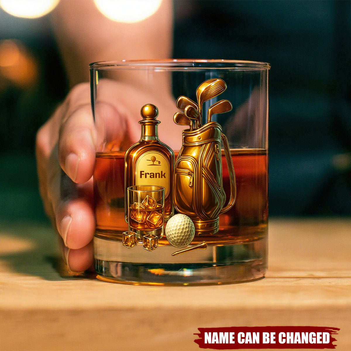 Whiskey & Golf - Personalized Golf Whiskey Glass