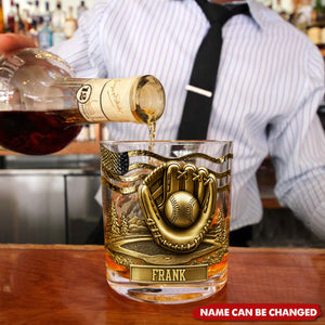 Whiskey & Baseball - Personalized Baseball Whiskey Glass