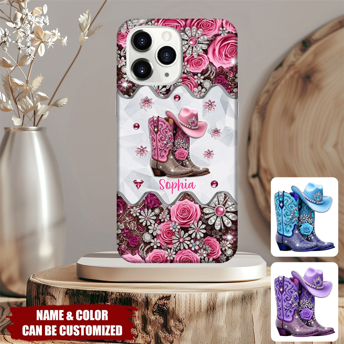 Cowgirl Boots - Personalized Cowgirl Full Print Phone Case