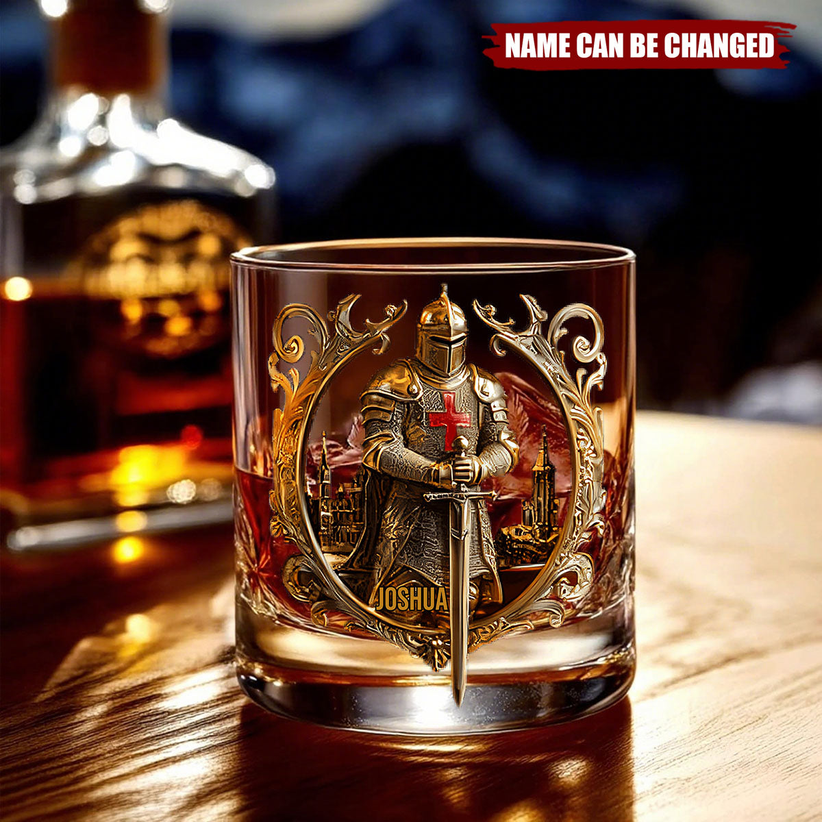 Knight Of God - Personalized Christian Whiskey Glass