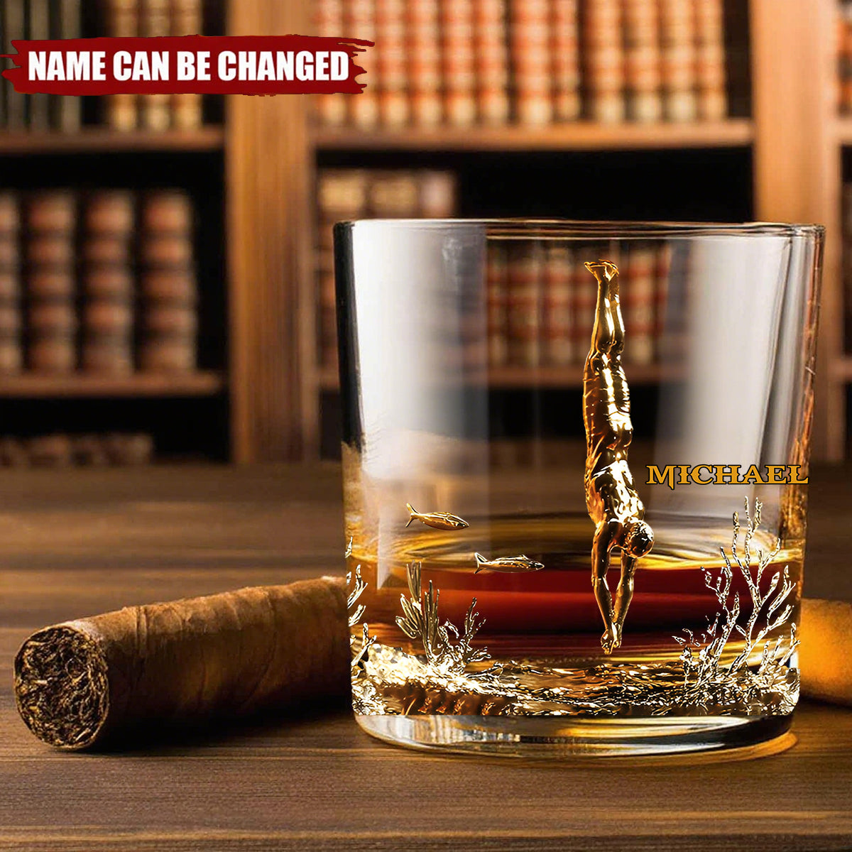 Scuba Diving Lovers Gift - Personalized Scuba Diving Whiskey Glass