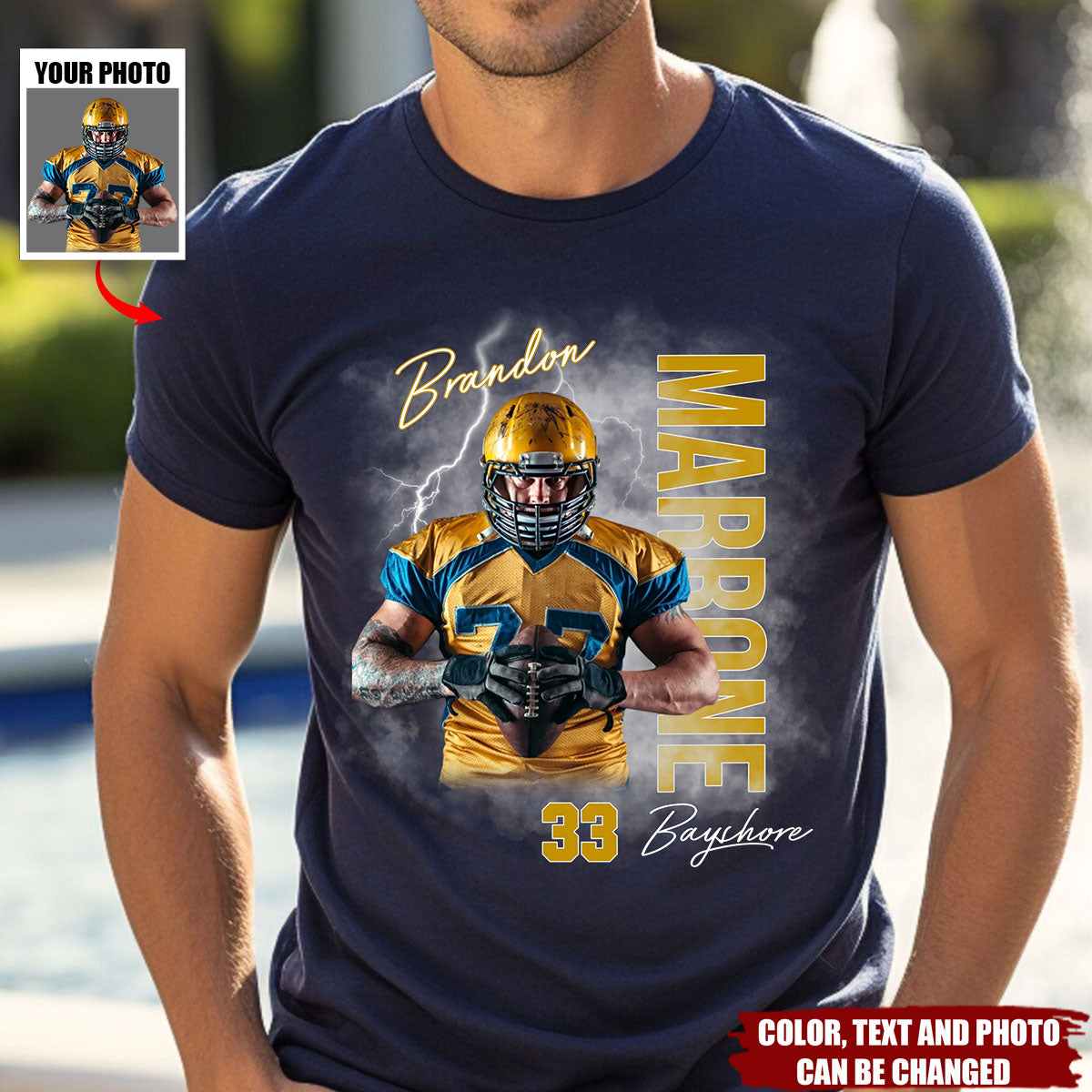 Football Player With Custom Photo - Personalized Shirt, Gift For Football Lovers