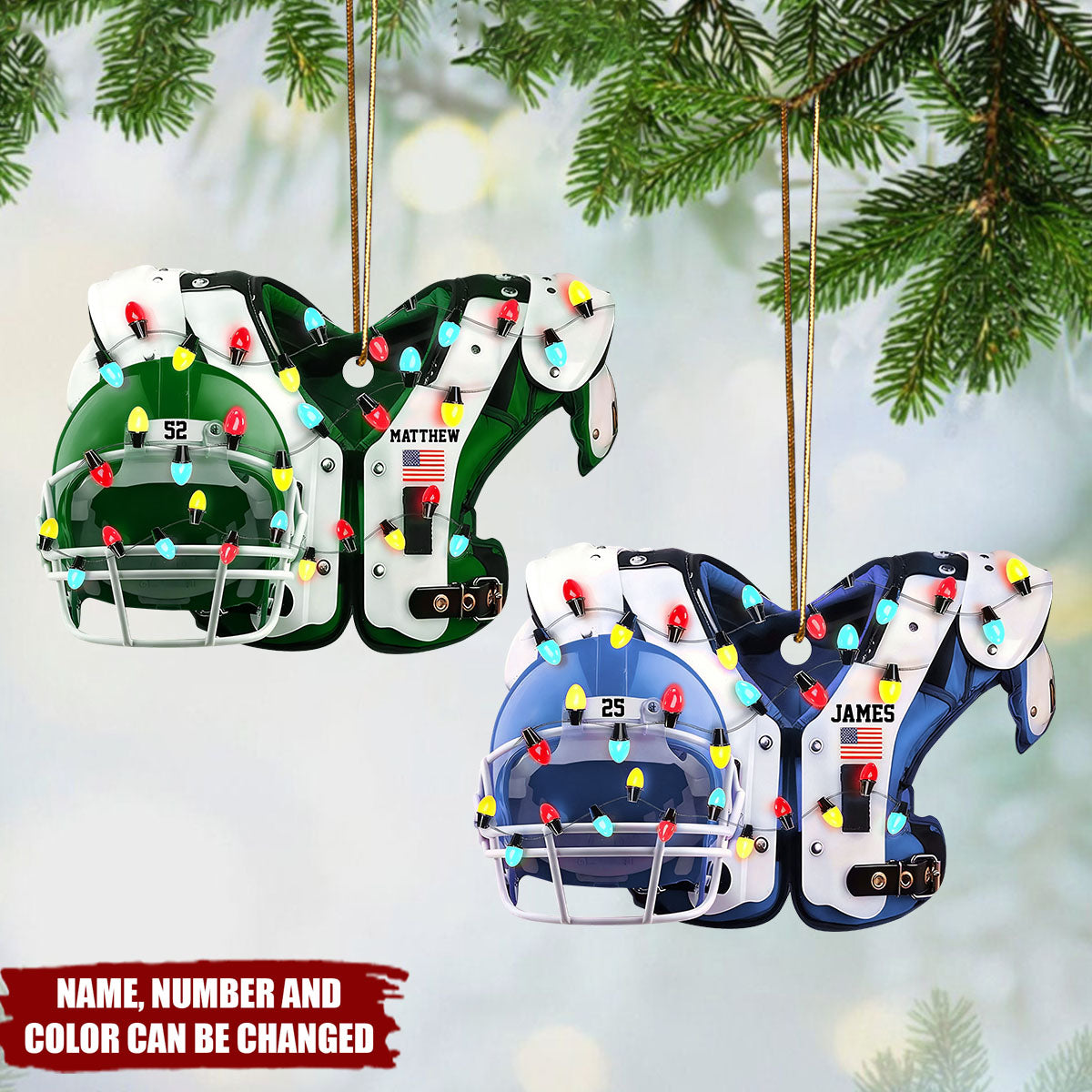 American Football - Personalized Christmas Acrylic Ornament