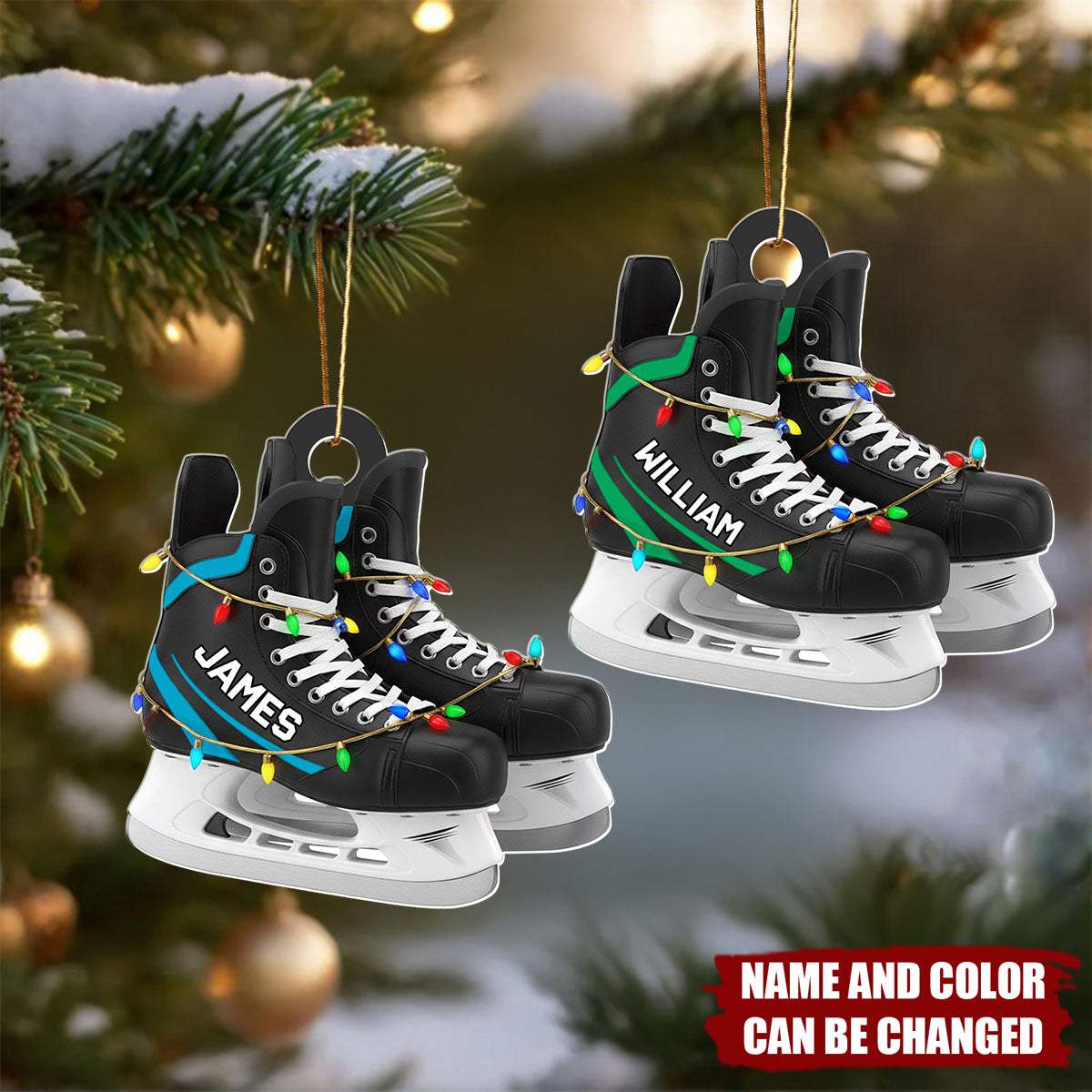 Hockey Skate - Personalized Christmas Acrylic Ornament