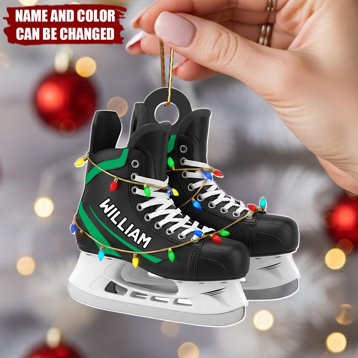 Hockey Skate - Personalized Christmas Acrylic Ornament